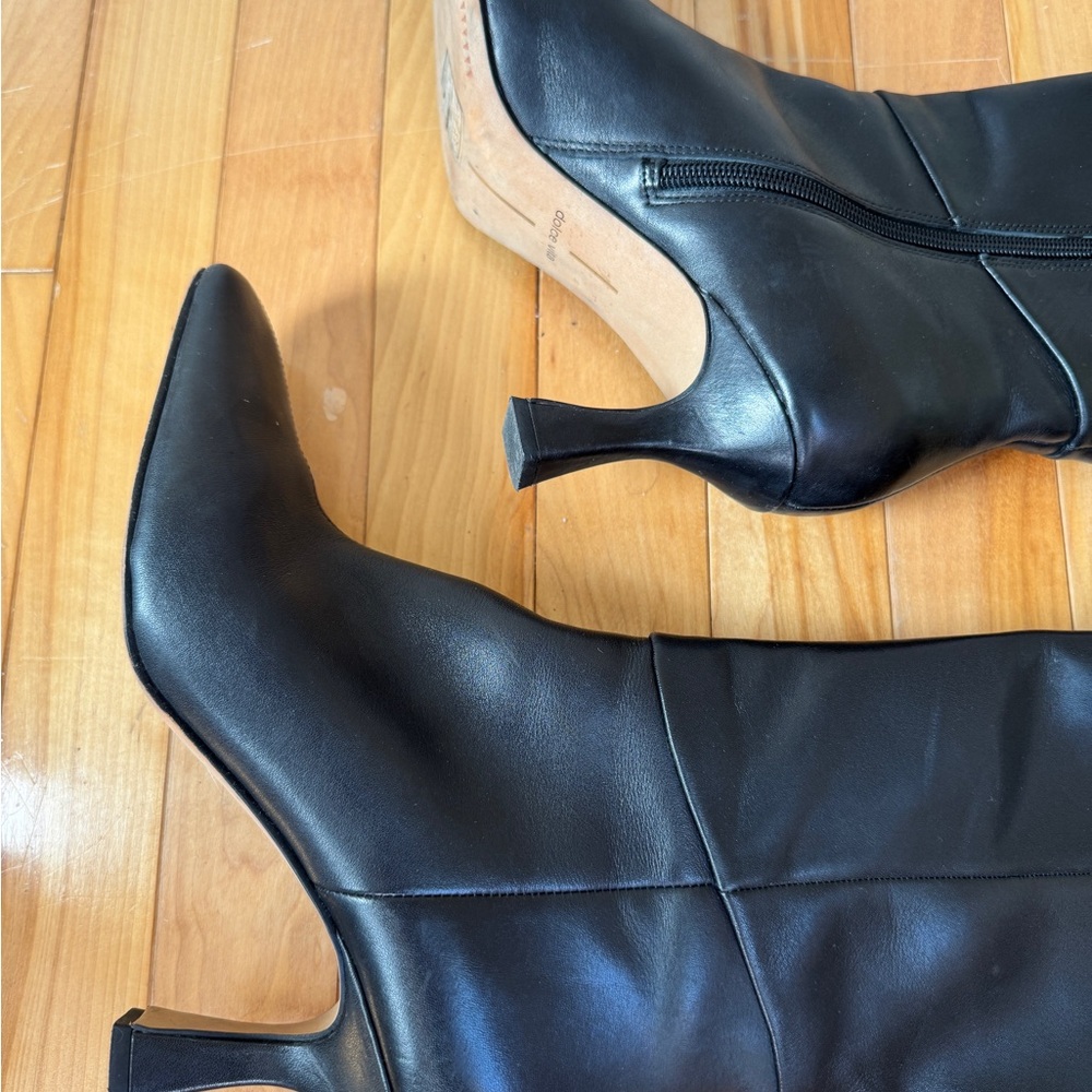 Dolce Vita Black Knee-High Leather Boots - Picture 5 of 9